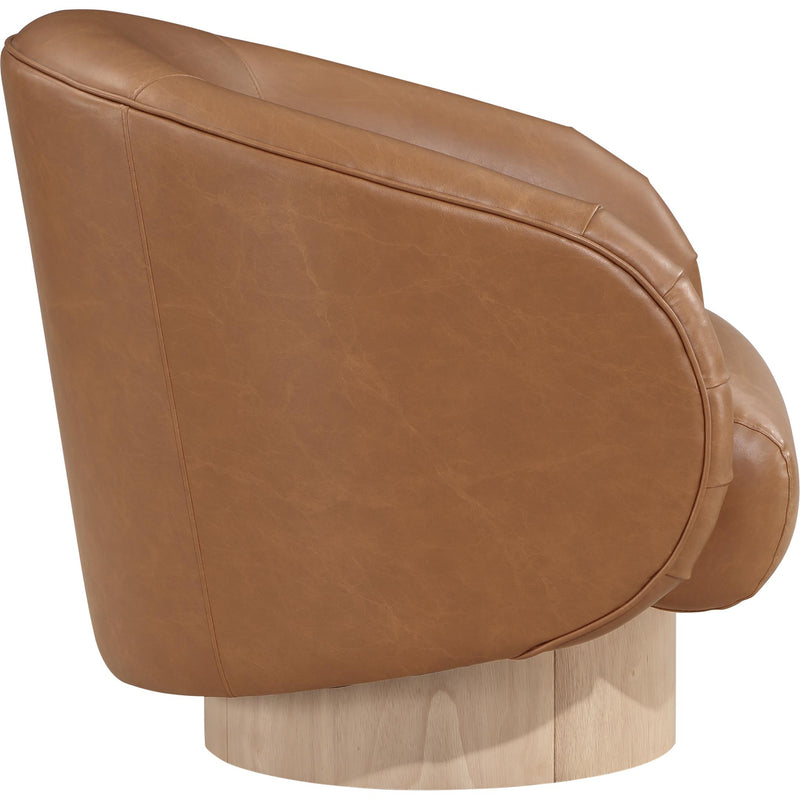 Meridian Gibson Cognac Vegan Leather Swivel Accent Chair IMAGE 5