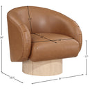 Meridian Gibson Cognac Vegan Leather Swivel Accent Chair IMAGE 8
