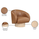 Meridian Gibson Cognac Vegan Leather Swivel Accent Chair IMAGE 9