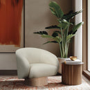 Meridian Gibson Cream Vegan Leather Swivel Accent Chair IMAGE 2