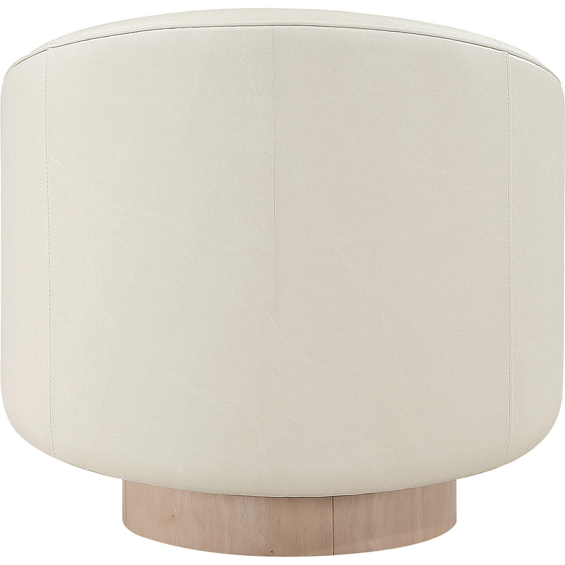 Meridian Gibson Cream Vegan Leather Swivel Accent Chair IMAGE 3