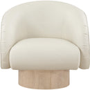 Meridian Gibson Cream Vegan Leather Swivel Accent Chair IMAGE 4