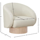 Meridian Gibson Cream Vegan Leather Swivel Accent Chair IMAGE 8