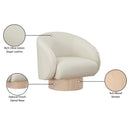 Meridian Gibson Cream Vegan Leather Swivel Accent Chair IMAGE 9