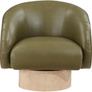 Meridian Gibson Olive Vegan Leather Swivel Accent Chair IMAGE 4