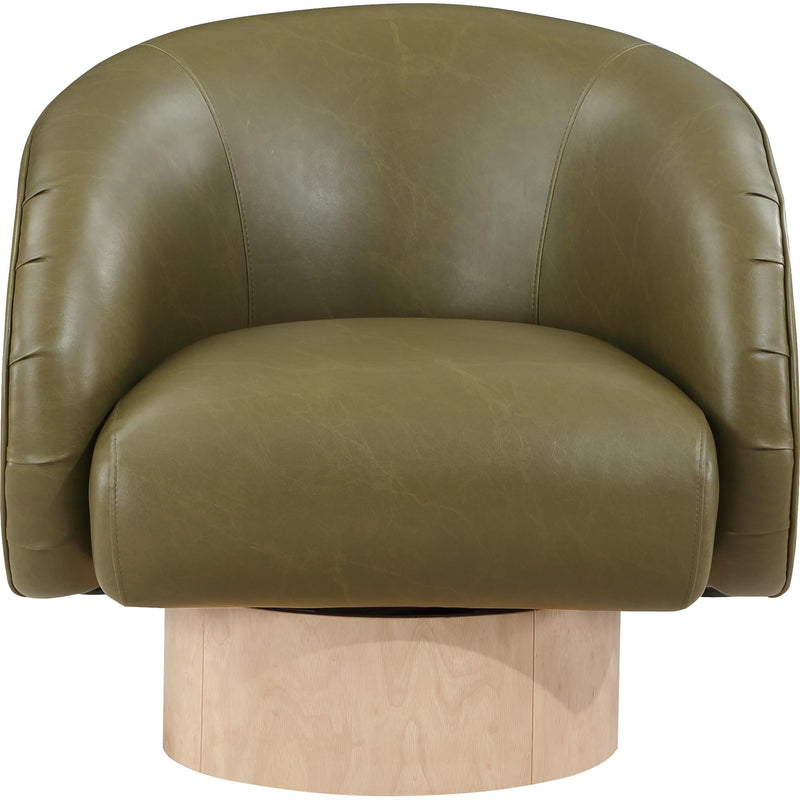 Meridian Gibson Olive Vegan Leather Swivel Accent Chair IMAGE 4