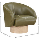 Meridian Gibson Olive Vegan Leather Swivel Accent Chair IMAGE 8