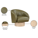 Meridian Gibson Olive Vegan Leather Swivel Accent Chair IMAGE 9