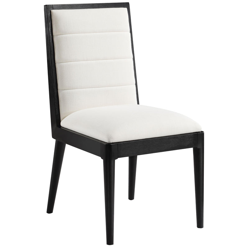 Meridian Bristol Cream Linen Textured Fabric Dining Chair IMAGE 3