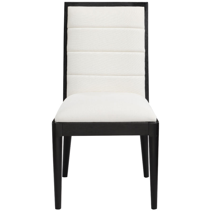 Meridian Bristol Cream Linen Textured Fabric Dining Chair IMAGE 4