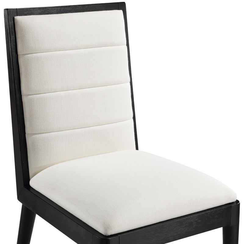 Meridian Bristol Cream Linen Textured Fabric Dining Chair IMAGE 6