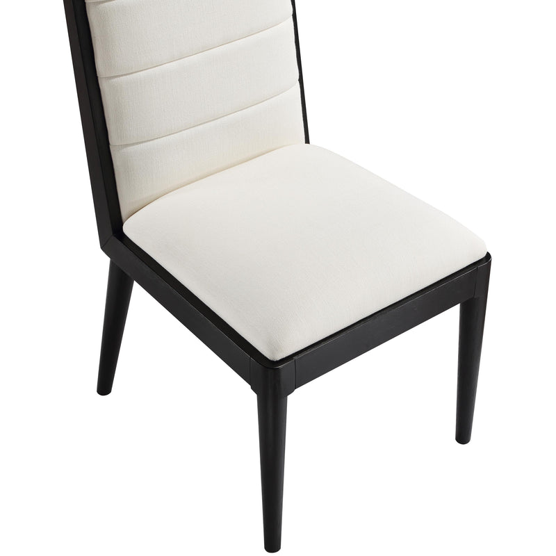 Meridian Bristol Cream Linen Textured Fabric Dining Chair IMAGE 7