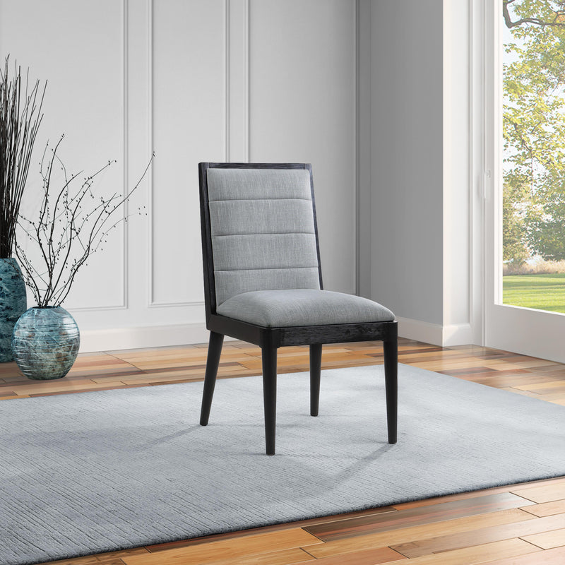 Meridian Bristol Grey Linen Textured Fabric Dining Chair IMAGE 8