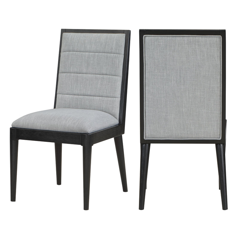 Meridian Bristol Grey Linen Textured Fabric Dining Chair IMAGE 9