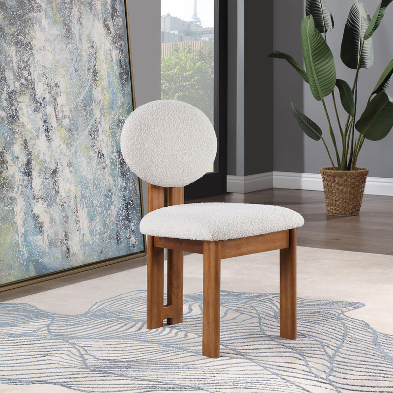 Meridian Napa Cream Boucle Fabric Dining Chair IMAGE 8