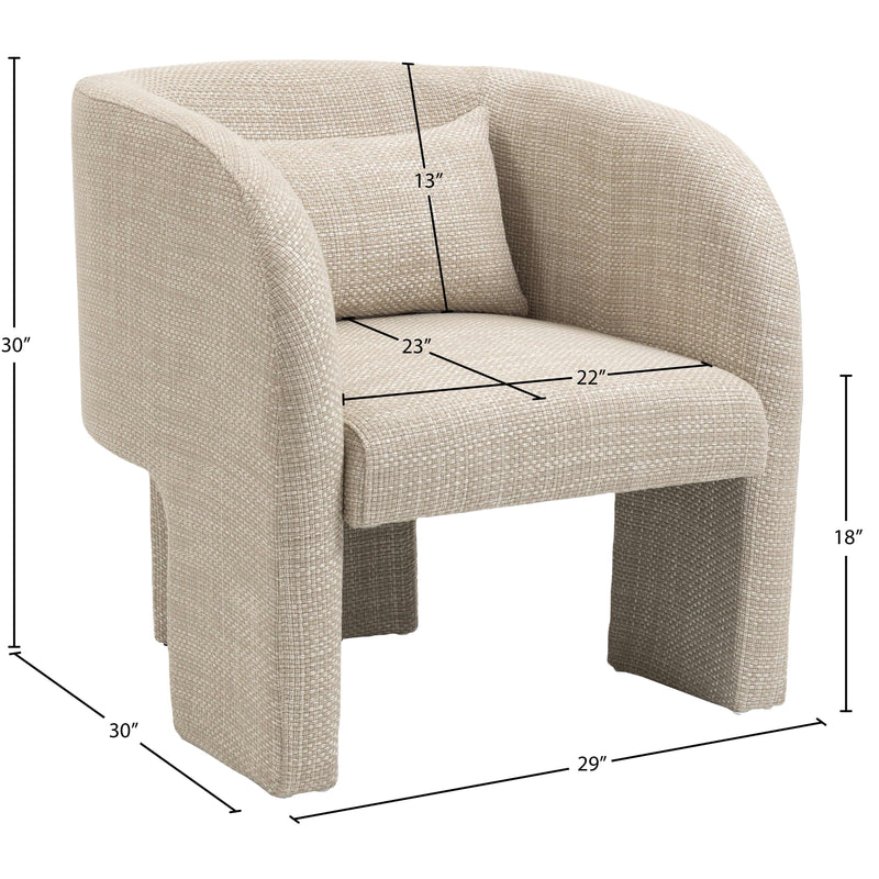 Meridian Sawyer Beige Weaved Polyester Fabric Accent Chair IMAGE 8