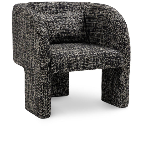 Meridian Sawyer Black Weaved Polyester Fabric Accent Chair IMAGE 1
