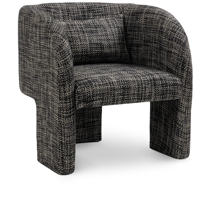 Meridian Sawyer Black Weaved Polyester Fabric Accent Chair IMAGE 1