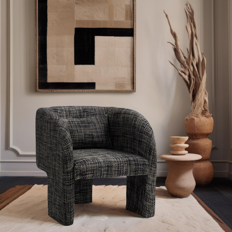 Meridian Sawyer Black Weaved Polyester Fabric Accent Chair IMAGE 2