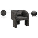 Meridian Sawyer Black Weaved Polyester Fabric Accent Chair IMAGE 9