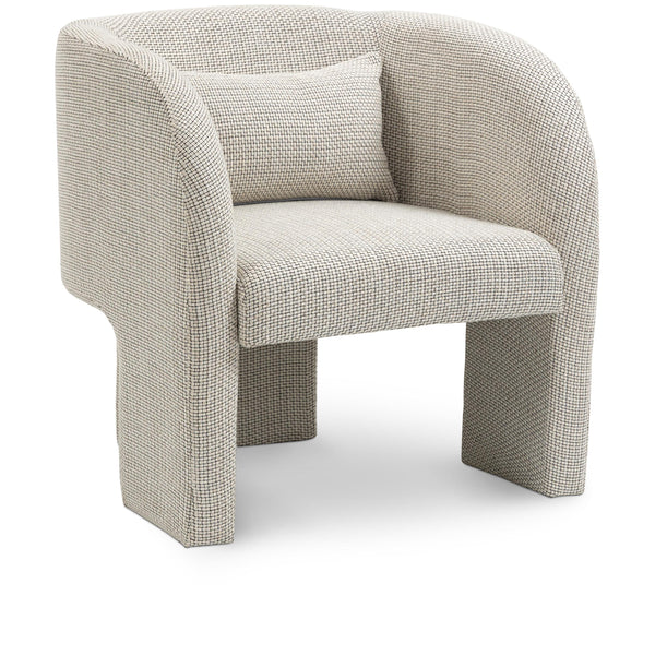 Meridian Sawyer Cream Weaved Polyester Fabric Accent Chair IMAGE 1