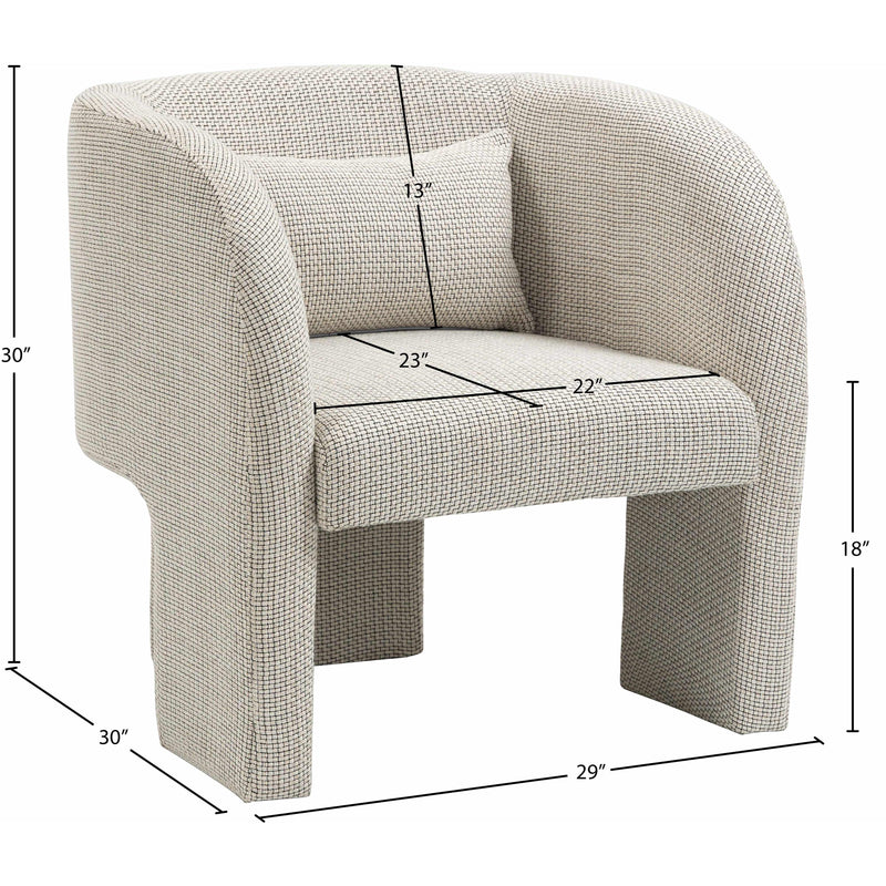 Meridian Sawyer Cream Weaved Polyester Fabric Accent Chair IMAGE 8