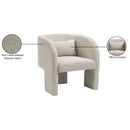 Meridian Sawyer Cream Weaved Polyester Fabric Accent Chair IMAGE 9