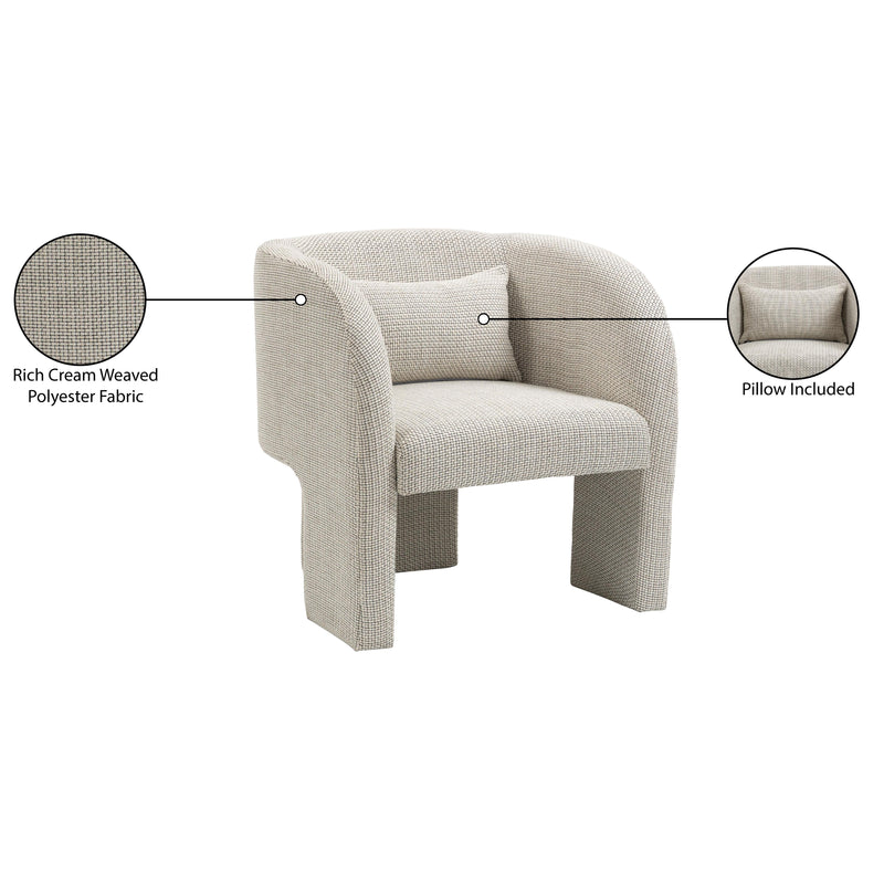 Meridian Sawyer Cream Weaved Polyester Fabric Accent Chair IMAGE 9