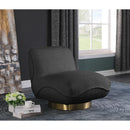 Meridian Geneva Black Boucle Fabric Swivel Accent Chair IMAGE 2