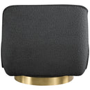 Meridian Geneva Black Boucle Fabric Swivel Accent Chair IMAGE 3