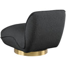 Meridian Geneva Black Boucle Fabric Swivel Accent Chair IMAGE 6