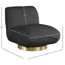 Meridian Geneva Black Boucle Fabric Swivel Accent Chair IMAGE 8