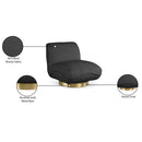 Meridian Geneva Black Boucle Fabric Swivel Accent Chair IMAGE 9