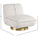 Meridian Geneva Cream Boucle Fabric Swivel Accent Chair IMAGE 8