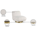 Meridian Geneva Cream Boucle Fabric Swivel Accent Chair IMAGE 9