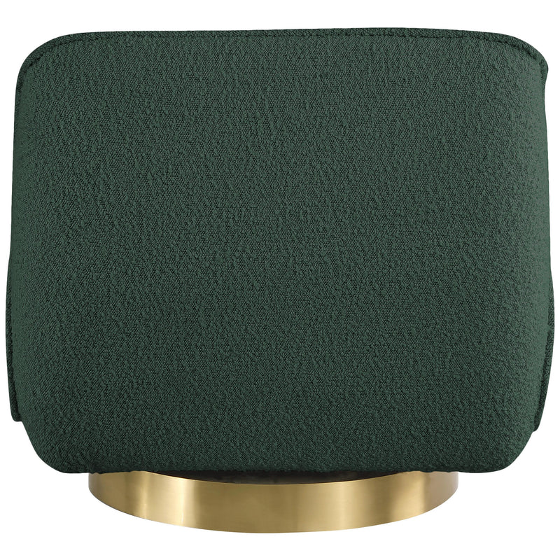 Meridian Geneva Green Boucle Fabric Swivel Accent Chair IMAGE 3
