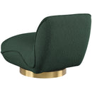Meridian Geneva Green Boucle Fabric Swivel Accent Chair IMAGE 6