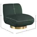 Meridian Geneva Green Boucle Fabric Swivel Accent Chair IMAGE 8
