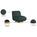 Meridian Geneva Green Boucle Fabric Swivel Accent Chair IMAGE 9