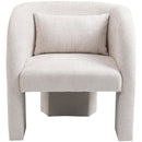 Meridian Sawyer Cream Chenille Fabric Accent Chair IMAGE 4