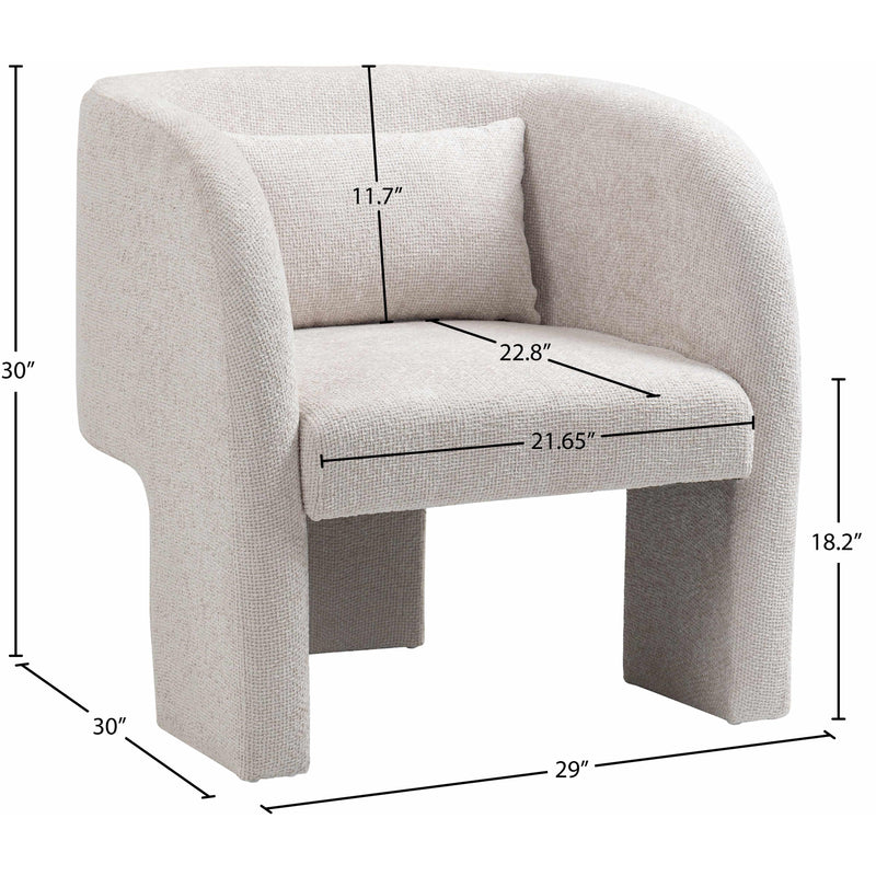 Meridian Sawyer Cream Chenille Fabric Accent Chair IMAGE 8