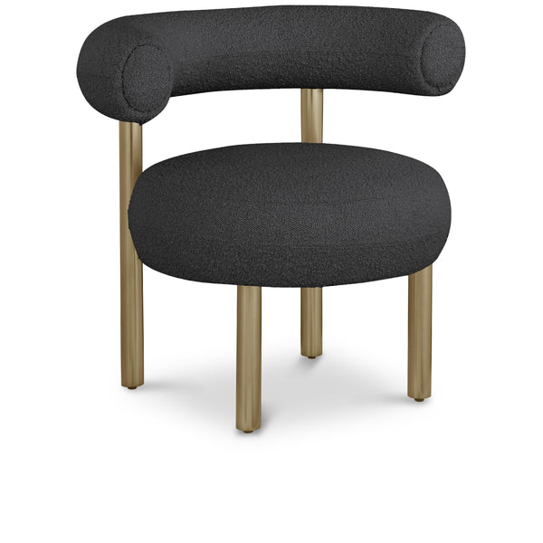 Meridian Bordeaux Black Boucle Fabric Accent Chair IMAGE 1