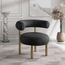 Meridian Bordeaux Black Boucle Fabric Accent Chair IMAGE 2