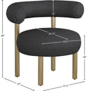 Meridian Bordeaux Black Boucle Fabric Accent Chair IMAGE 8