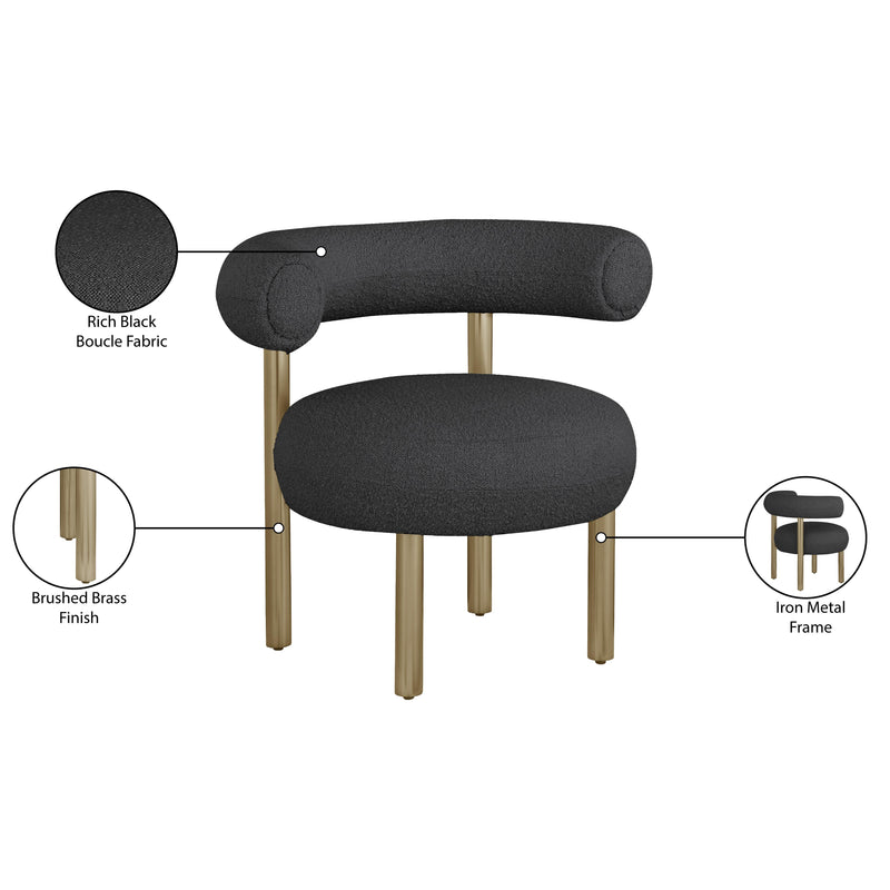 Meridian Bordeaux Black Boucle Fabric Accent Chair IMAGE 9