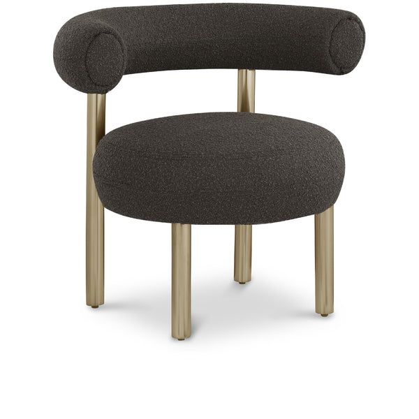 Meridian Bordeaux Brown Boucle Fabric Accent Chair IMAGE 1