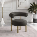 Meridian Bordeaux Brown Boucle Fabric Accent Chair IMAGE 2