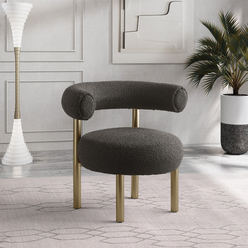 Meridian Bordeaux Brown Boucle Fabric Accent Chair IMAGE 2