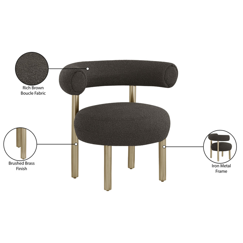 Meridian Bordeaux Brown Boucle Fabric Accent Chair IMAGE 9