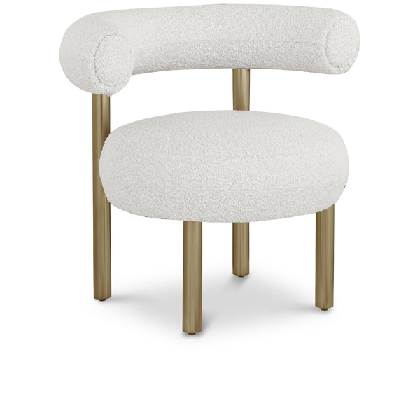 Meridian Bordeaux Cream Boucle Fabric Accent Chair IMAGE 1